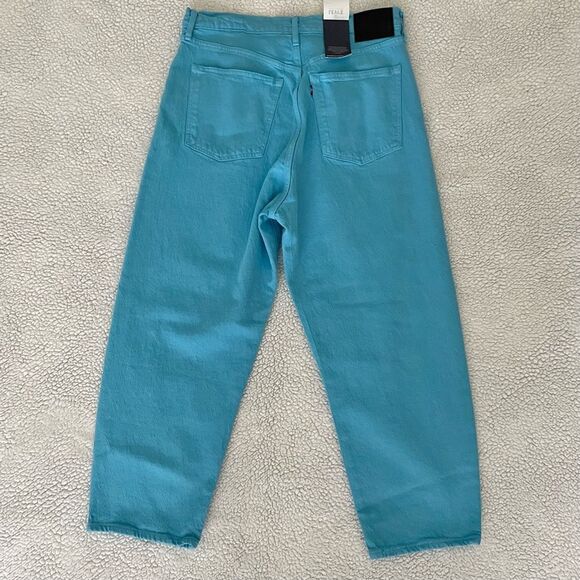 Levi’s Made & Crafted Blue Mist Organic Cotton Blend Barrel Crop Jeans Size 28 - Picture 3 of 14